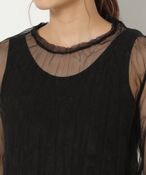 mysty woman（ミスティウーマン）の「クリンクルシアーツインプルオーバー 948888（Tシャツ/カットソー・レディース・ライトグレー/ブラック/ピンク系その他・FREE）」の7枚目の写真