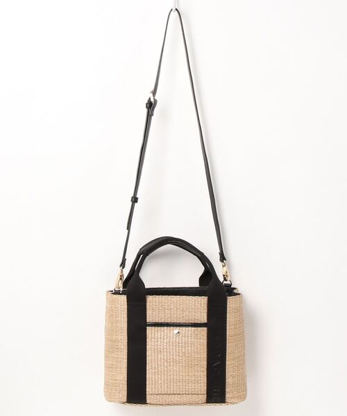 LA BAGAGERIE（ラバガジェリー）の「ストロー×エンボスロゴテープ2wayかごバッグ（かごバッグ・レディース・ベージュ/グレイッシュベージュ/ブラック・FREE）」の3枚目の写真