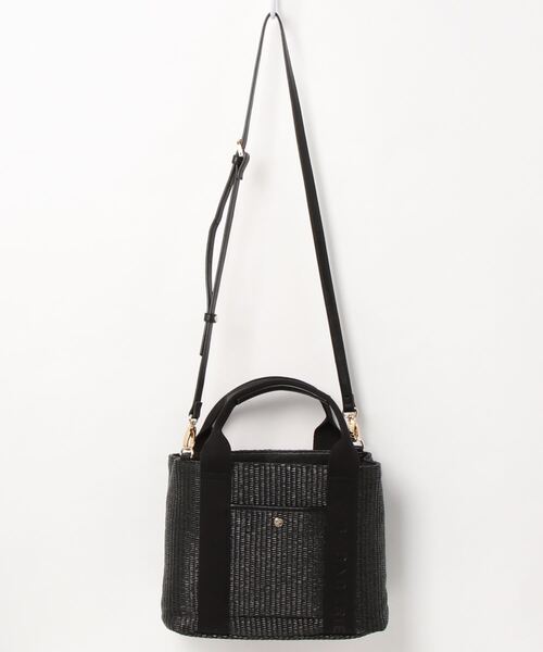 LA BAGAGERIE（ラバガジェリー）の「ストロー×エンボスロゴテープ2wayかごバッグ（かごバッグ・レディース・ベージュ/グレイッシュベージュ/ブラック・FREE）」の2枚目の写真