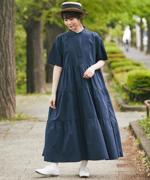 and R（アンドアール）の「半袖ピンタックティアードワンピース