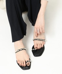 LE TALON | スクエアパールトングサンダル◆(サンダル)