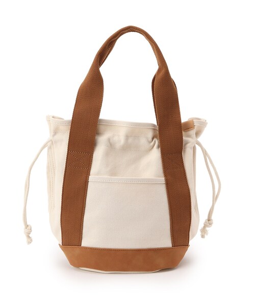 SHOO・LA・RUE（シューラルー）の「◆キャンバス巾着トート（トートバッグ・レディース・ブラウン系/ネイビー/ピンク系/カーキ・00）」の2枚目の写真