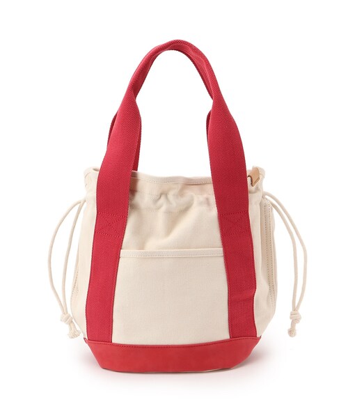 SHOO・LA・RUE（シューラルー）の「◆キャンバス巾着トート（トートバッグ・レディース・ブラウン系/ネイビー/ピンク系/カーキ・00）」の4枚目の写真