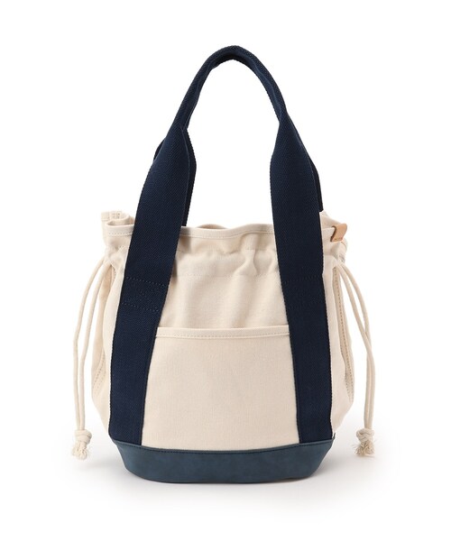 SHOO・LA・RUE（シューラルー）の「◆キャンバス巾着トート（トートバッグ・レディース・ブラウン系/ネイビー/ピンク系/カーキ・00）」の3枚目の写真