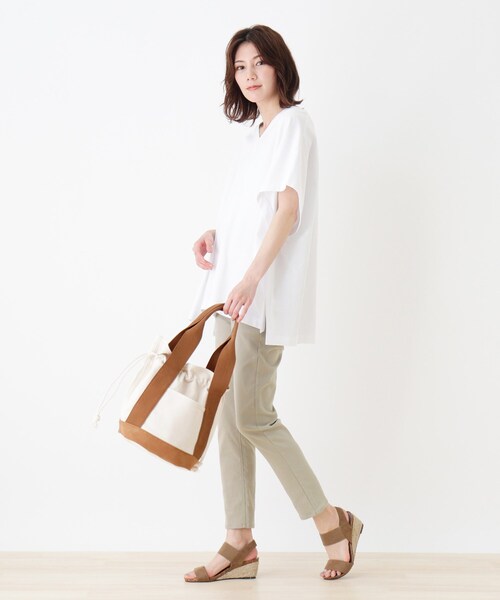 SHOO・LA・RUE（シューラルー）の「◆キャンバス巾着トート（トートバッグ・レディース・ブラウン系/ネイビー/ピンク系/カーキ・00）」の13枚目の写真