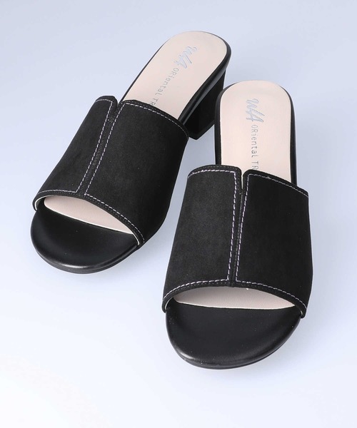 ORiental TRaffic(オリエンタルトラフィック)の「【ORiental TRaffic】ステッチミュールサンダル(サンダル・レディース・ブラック/ベージュ/オレンジ・M/XL/S/L)」の1枚目の写真