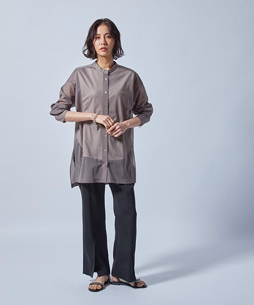 LAUTREAMONT（ロートレアモン）の「バンドカラーのシアーシャツ
