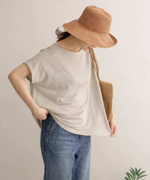 URBAN RESEARCH DOORS(アーバンリサーチドアーズ)の「リネンコットンワイドカットソー(Tシャツ/カットソー・レディース・チャコールグレー/ライトベージュ/ブルー/ミント・ONE)」の15枚目の写真