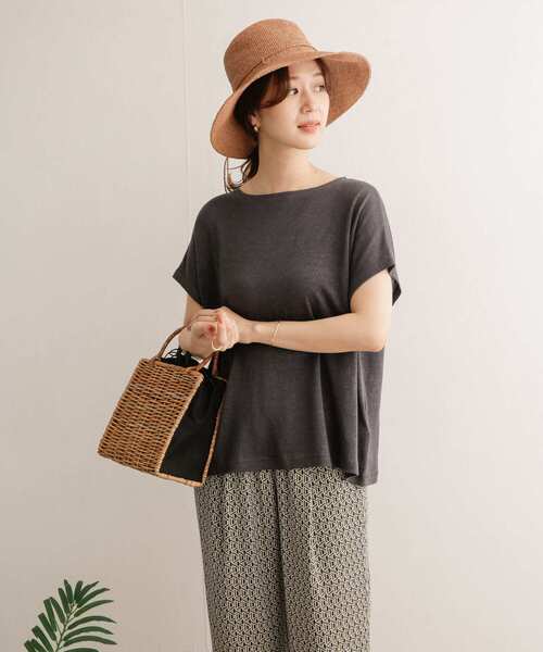 URBAN RESEARCH DOORS(アーバンリサーチドアーズ)の「リネンコットンワイドカットソー(Tシャツ/カットソー・レディース・チャコールグレー/ライトベージュ/ブルー/ミント・ONE)」の10枚目の写真