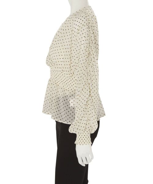 MERCURYDUO（マーキュリーデュオ）の「ドットシャーリングスリーブブラウス（シャツ/ブラウス・レディース・ブラック/アイボリー・FREE）」の7枚目の写真