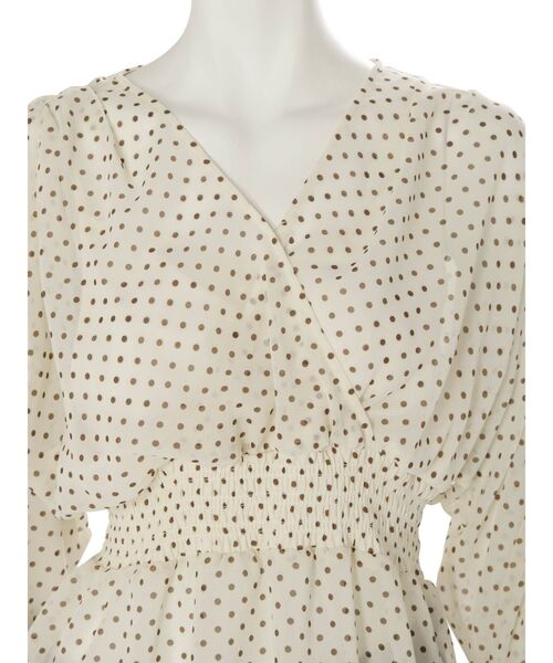 MERCURYDUO（マーキュリーデュオ）の「ドットシャーリングスリーブブラウス（シャツ/ブラウス・レディース・ブラック/アイボリー・FREE）」の4枚目の写真