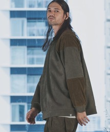 mlt3497-Suede Like Cardboard Knit×Corduroy Switch Pullover (MADE IN JAPAN) プルオーバー