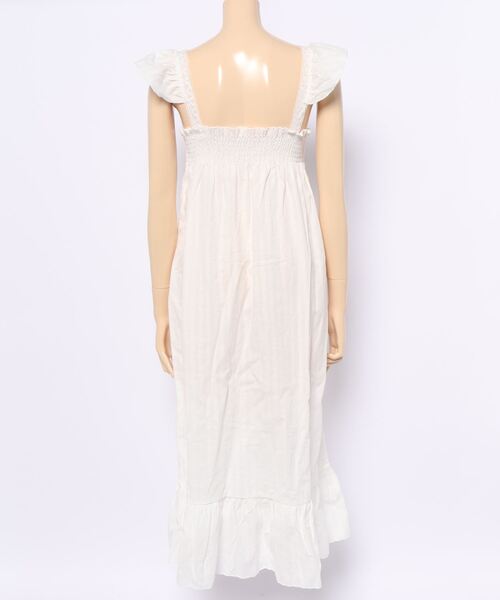 Jasmine Grandiflorum（ジャスミングランディフローラム）の「ロング丈ワンピースルームキャミワンピーズ（ルームワンピース・レディース・ホワイト・LARGE/MEDIUM）」の2枚目の写真