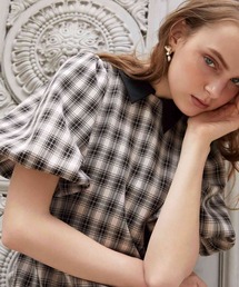 ボリュームスリーブアイラインワンピース