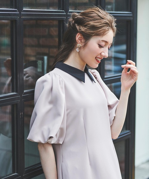 NOELA（ノエラ）の「ボリュームスリーブアイラインワンピース（ワンピース・レディース・オフホワイト/その他1/ピンク・S/M）」の8枚目の写真