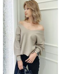 GYDA | オフショルマトンスリーブニット TOPS(ニット/セーター)