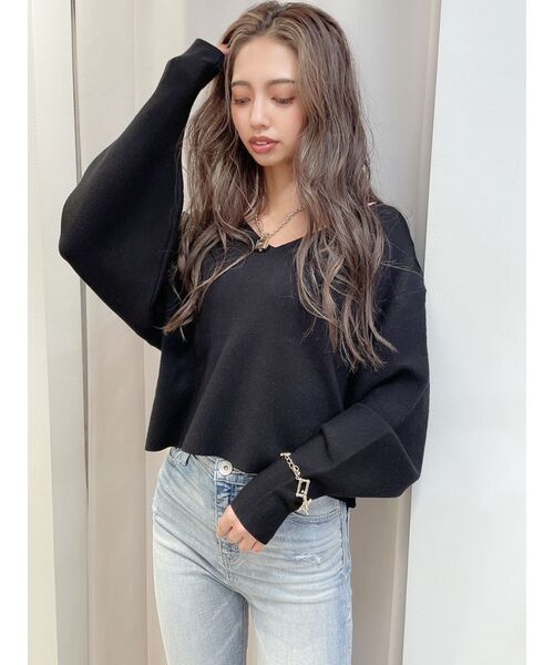 GYDA（ジェイダ）の「オフショルマトンスリーブニット TOPS（ニット/セーター・レディース・ブラック/ベージュ/アイボリー・FREE）」の18枚目の写真