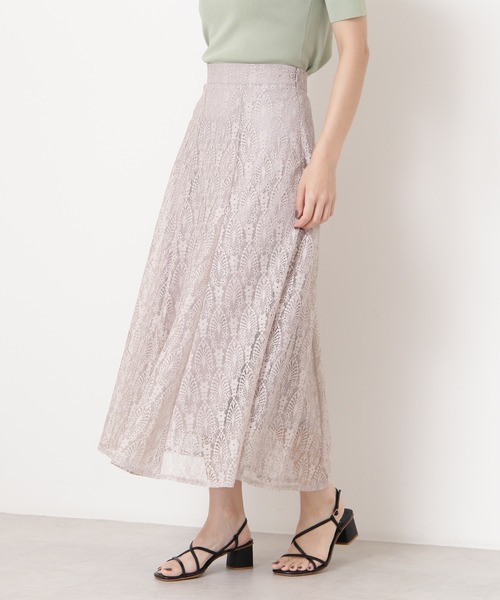 N.(N. Natural Beauty Basic)(エヌエヌナチュラルビューティーベーシック)の「◆レースマーメイドミディスカート(スカート・レディース・チャコールグレー/ブラウン/グレイッシュベージュ/ピンク/ブラック・MEDIUM)」の4枚目の写真
