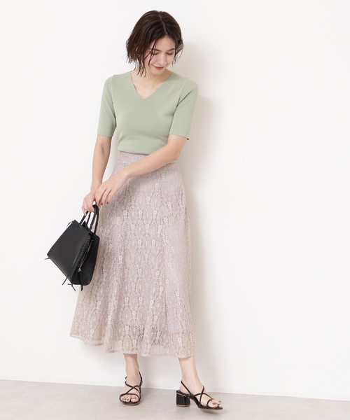 N.(N. Natural Beauty Basic)(エヌエヌナチュラルビューティーベーシック)の「◆レースマーメイドミディスカート(スカート・レディース・チャコールグレー/ブラウン/グレイッシュベージュ/ピンク/ブラック・MEDIUM)」の16枚目の写真
