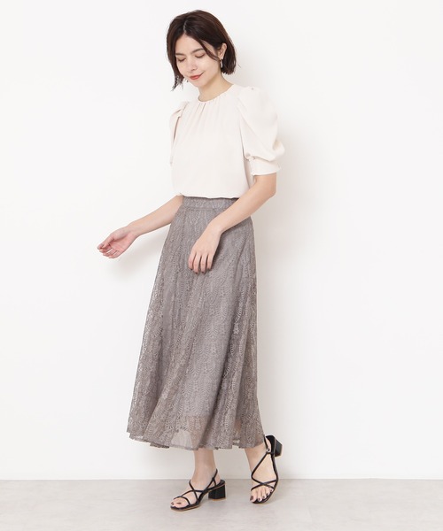 N.(N. Natural Beauty Basic)(エヌエヌナチュラルビューティーベーシック)の「◆レースマーメイドミディスカート(スカート・レディース・チャコールグレー/ブラウン/グレイッシュベージュ/ピンク/ブラック・MEDIUM)」の11枚目の写真