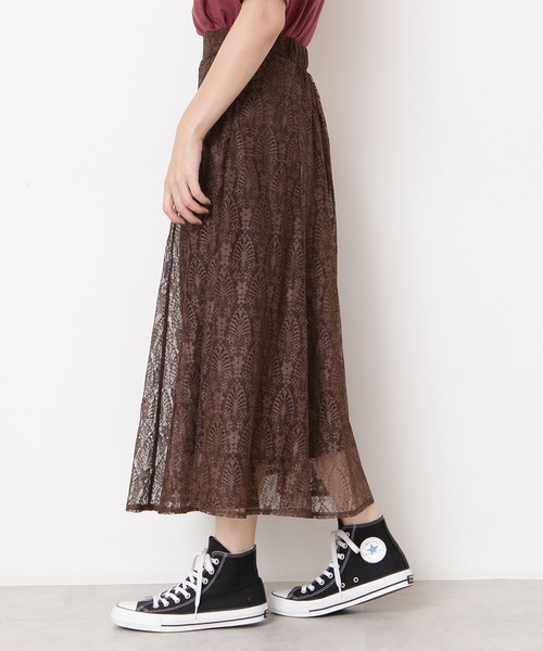 N.(N. Natural Beauty Basic)(エヌエヌナチュラルビューティーベーシック)の「◆レースマーメイドミディスカート(スカート・レディース・チャコールグレー/ブラウン/グレイッシュベージュ/ピンク/ブラック・MEDIUM)」の14枚目の写真