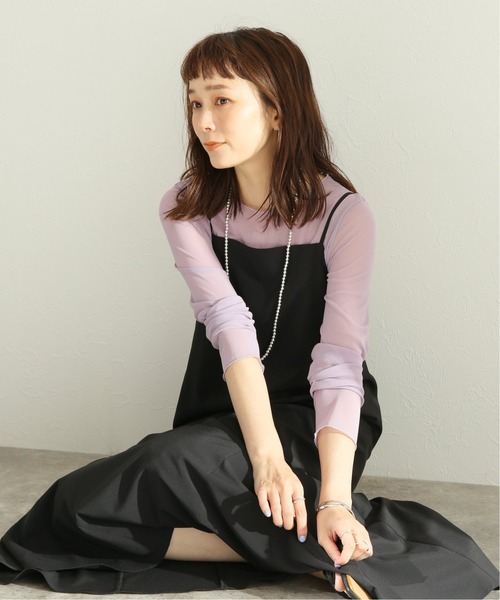 JOURNAL STANDARD（ジャーナルスタンダード）の「シアーネットクルーネックプルオーバー◆（Tシャツ/カットソー・レディース・パープル/グレー/ナチュラル・FREE）」の8枚目の写真