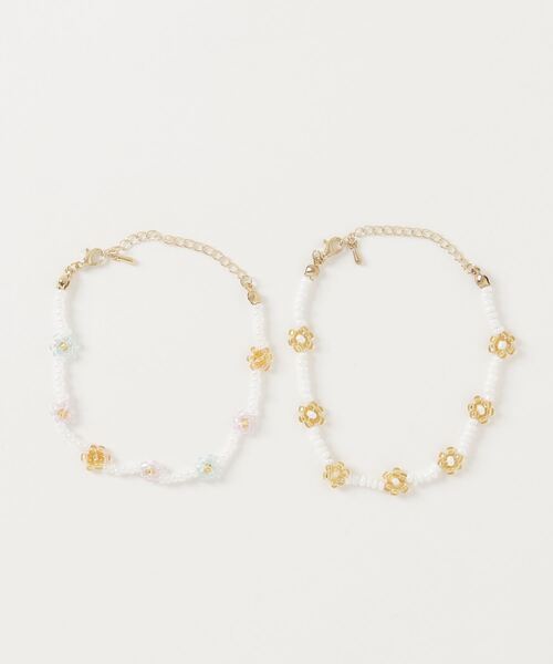 セール】WEGO/【2点セット】フラワービーズブレス（ブレスレット