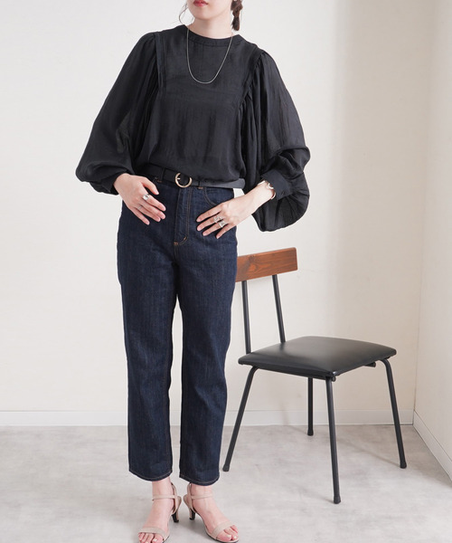 Fizz(フィズ)の「【Fizz/フィズ】 バックリボンボリューム袖シアーブラウス(シャツ/ブラウス・レディース・ブラック/オリーブ/サンドベージュ・M)」の20枚目の写真