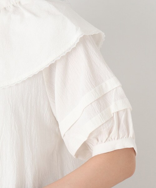 Cutie Blonde（キューティーブロンド）の「◆【S-L】綿ワッシャーブラウス（シャツ/ブラウス・レディース・ブラック/オフホワイト/ブラウン系・03/02/01）」の10枚目の写真