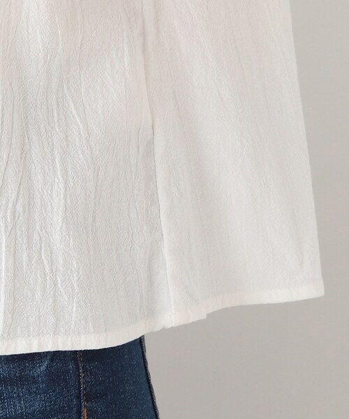 Cutie Blonde（キューティーブロンド）の「◆【S-L】綿ワッシャーブラウス（シャツ/ブラウス・レディース・ブラック/オフホワイト/ブラウン系・03/02/01）」の14枚目の写真