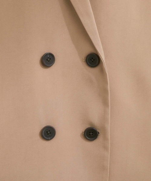 VIS（ビス）の「【セットアップ対応】ゆったりシルエット。ピーチ起毛ダブルテーラード（テーラードジャケット・レディース・ダークブラウン/ベージュ系その他/モスグリーン・FREE）」の10枚目の写真