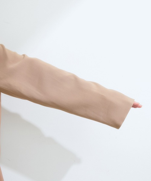 VIS（ビス）の「【セットアップ対応】ゆったりシルエット。ピーチ起毛ダブルテーラード（テーラードジャケット・レディース・ダークブラウン/ベージュ系その他/モスグリーン・FREE）」の8枚目の写真