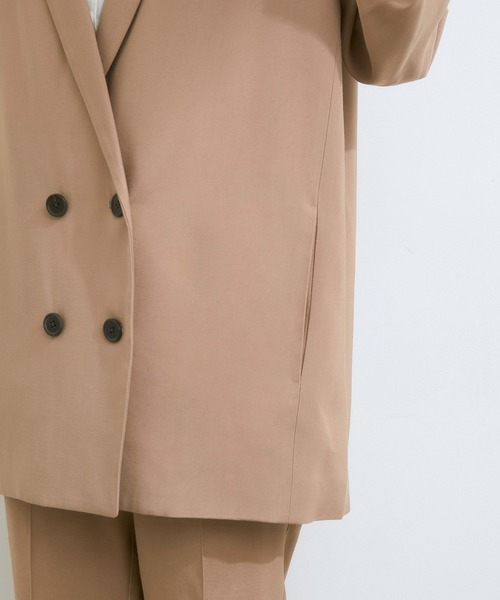 VIS（ビス）の「【セットアップ対応】ゆったりシルエット。ピーチ起毛ダブルテーラード（テーラードジャケット・レディース・ダークブラウン/ベージュ系その他/モスグリーン・FREE）」の19枚目の写真