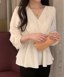 カシュクールリボンブラウス