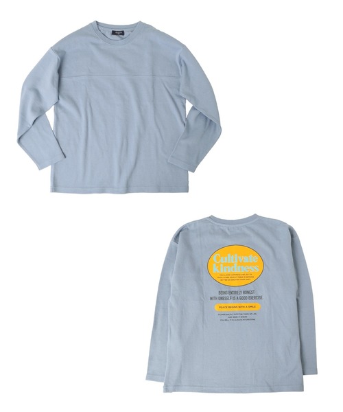 GLAZOS(グラソス)の「厚手天竺・ドロップショルダー切替オーバルバックプリント長袖Tシャツ(Tシャツ/カットソー・キッズ・ライトブルー/ホワイト/チャコールグレー・130cm/150cm/140cm/170cm/160cm)」の14枚目の写真