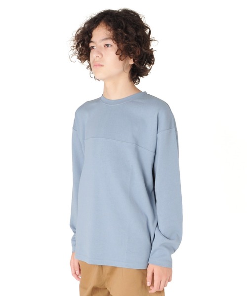 GLAZOS(グラソス)の「厚手天竺・ドロップショルダー切替オーバルバックプリント長袖Tシャツ(Tシャツ/カットソー・キッズ・ライトブルー/ホワイト/チャコールグレー・130cm/150cm/140cm/170cm/160cm)」の10枚目の写真