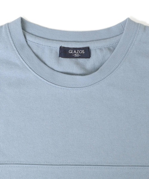 GLAZOS(グラソス)の「厚手天竺・ドロップショルダー切替オーバルバックプリント長袖Tシャツ(Tシャツ/カットソー・キッズ・ライトブルー/ホワイト/チャコールグレー・130cm/150cm/140cm/170cm/160cm)」の6枚目の写真