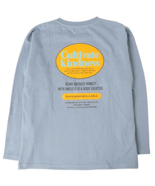 GLAZOS(グラソス)の「厚手天竺・ドロップショルダー切替オーバルバックプリント長袖Tシャツ(Tシャツ/カットソー・キッズ・ライトブルー/ホワイト/チャコールグレー・130cm/150cm/140cm/170cm/160cm)」の9枚目の写真