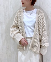 RIVE DROITE | ポップコーン柄が新鮮な一枚　ロービングハンドニットカーディガン(カーディガン/ボレロ)