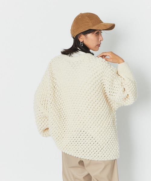RIVE DROITE（リヴドロワ）の「ポップコーン柄が新鮮な一枚　ロービングハンドニットカーディガン（カーディガン/ボレロ・レディース・オフホワイト・FREE）」の4枚目の写真