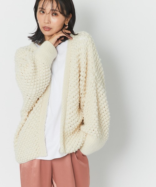 RIVE DROITE（リヴドロワ）の「ポップコーン柄が新鮮な一枚　ロービングハンドニットカーディガン（カーディガン/ボレロ・レディース・オフホワイト・FREE）」の2枚目の写真