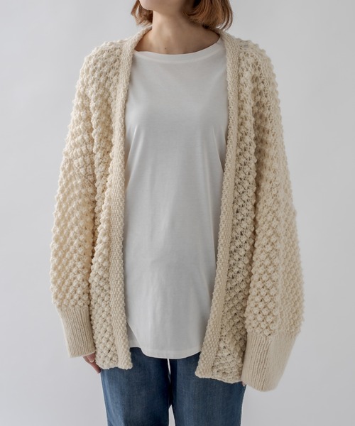 RIVE DROITE（リヴドロワ）の「ポップコーン柄が新鮮な一枚　ロービングハンドニットカーディガン（カーディガン/ボレロ・レディース・オフホワイト・FREE）」の5枚目の写真