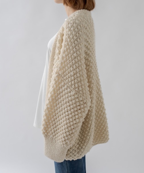 RIVE DROITE（リヴドロワ）の「ポップコーン柄が新鮮な一枚　ロービングハンドニットカーディガン（カーディガン/ボレロ・レディース・オフホワイト・FREE）」の9枚目の写真