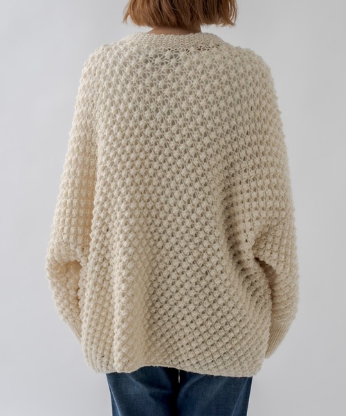 RIVE DROITE（リヴドロワ）の「ポップコーン柄が新鮮な一枚　ロービングハンドニットカーディガン（カーディガン/ボレロ・レディース・オフホワイト・FREE）」の7枚目の写真