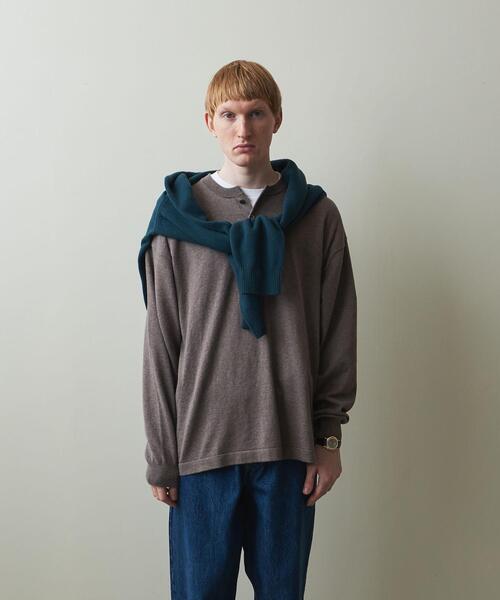 steven alan HENLEY NECK LONG SLEEVE KNIT セーター ニット Fine Knit