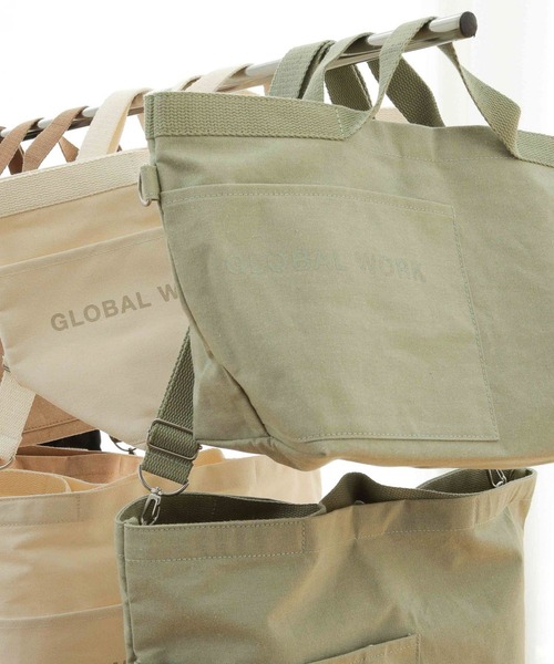 GLOBAL WORK（グローバルワーク）の「MYSTYLE トートM/959101（トートバッグ・レディース・ブラック/ベージュ/オフホワイト/ライトグリーン・FREE）」の4枚目の写真