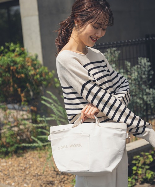 GLOBAL WORK（グローバルワーク）の「MYSTYLE トートM/959101（トートバッグ・レディース・ブラック/ベージュ/オフホワイト/ライトグリーン・FREE）」の16枚目の写真