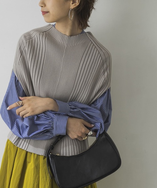 URBAN RESEARCH（アーバンリサーチ）の「リブニットベスト（ニット/セーター・レディース・グレー系その他/グリーン系その他/ブラウン・FREE）」の2枚目の写真