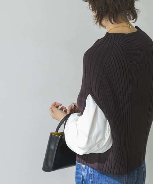 URBAN RESEARCH（アーバンリサーチ）の「リブニットベスト（ニット/セーター・レディース・グレー系その他/グリーン系その他/ブラウン・FREE）」の5枚目の写真