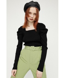 SLY | SQUARE NECK PUFF SLEEVE TOPS/スクエアネックパフスリーブトップス(ニット/セーター)